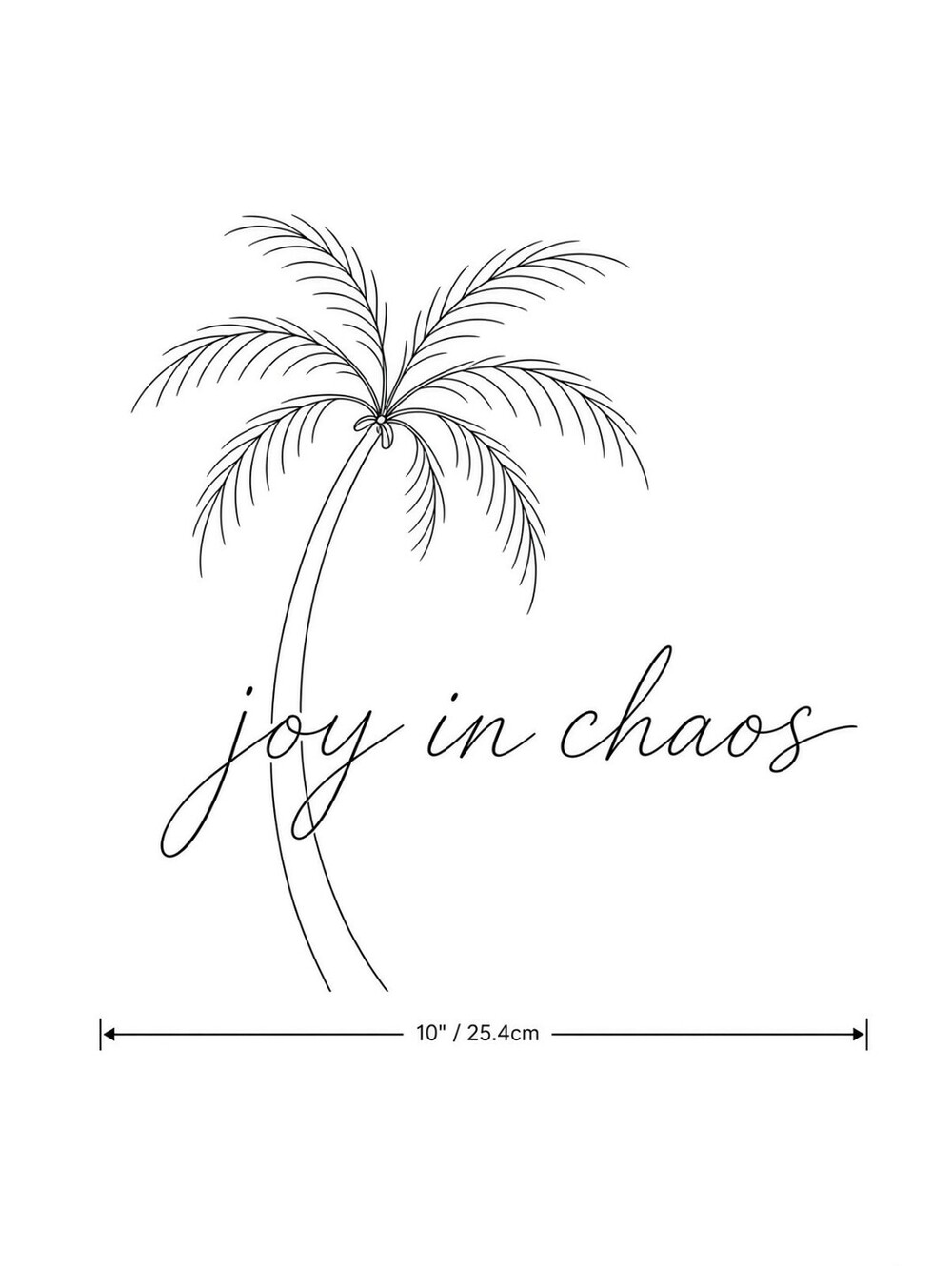 4PCS DTF Transfer Joy In Chaos Palm Tree Line Art 10in Iron On